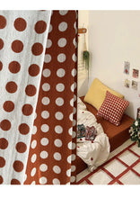 Load image into Gallery viewer, Terracotta Polka Dot Window Curtains Drapery
