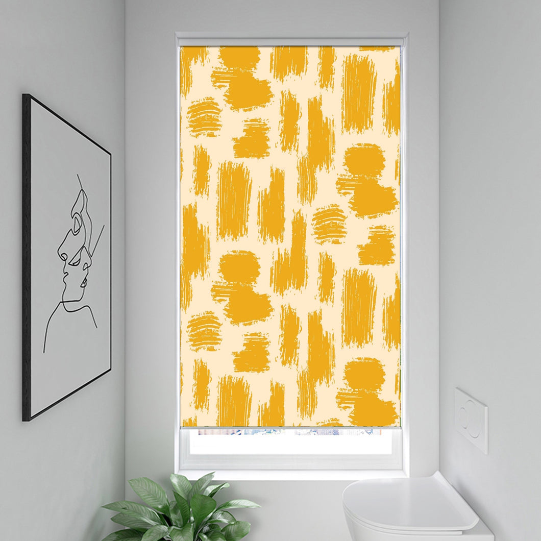 Yellow Brush Painting Geometry Window Roller Shade