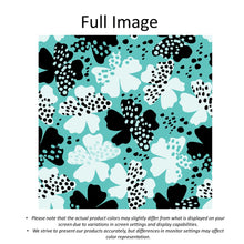 Load image into Gallery viewer, Teal Turquoise Mod Blossoms Linen Faux Roman Shade Valance
