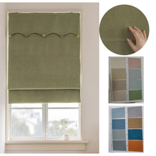 Load image into Gallery viewer, Embossed  Flora Texture Fabric Window Roman Shades - Customizable Trim &amp; Valance
