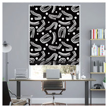 Load image into Gallery viewer, Monochrome Doodle Black and White Window Roman Shade
