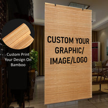 Load image into Gallery viewer, Custom Graphic/Image/Logo Bamboo Roller Shade Blinds For Indoor and Outdoor
