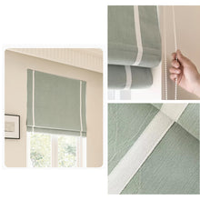 Load image into Gallery viewer, Embossed  Flora Texture Fabric Window Roman Shades - Customizable Trim &amp; Valance
