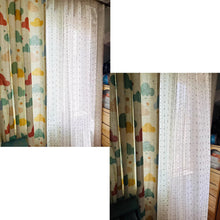 Load image into Gallery viewer, Playful Clouds and Pom-Poms Happy Place Nursery Window Curtains Drapery
