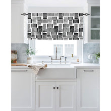 Load image into Gallery viewer, Black and White Geometry Faux Roman Shade Valance
