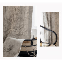 Load image into Gallery viewer, Sepia Jungle Botanical Wool Felt Window Curtains Drapery
