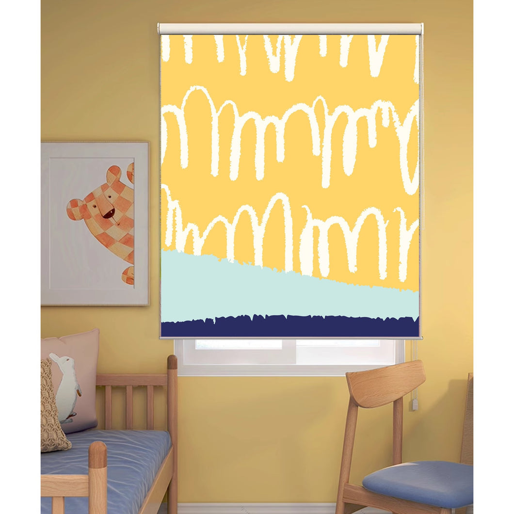 Abstract Art Yellow Blue Window Roller Shade