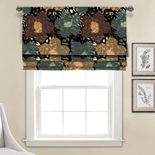 Load image into Gallery viewer, Retro Floral Abstract Linen Faux Roman Shade Valance
