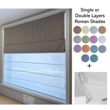 Load image into Gallery viewer, Modern Contemporary Single or Double Layers Window Roman Shade
