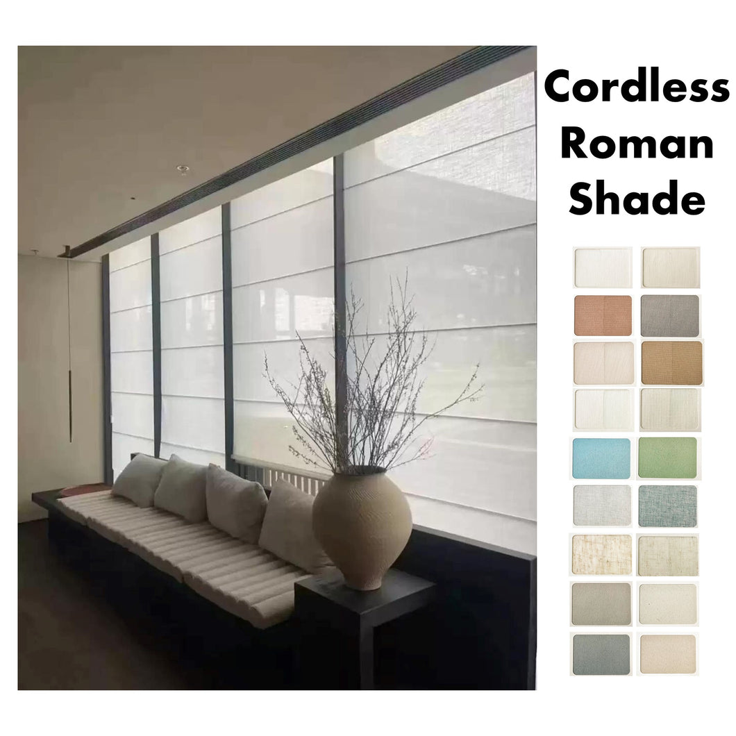 Modern Transitional Coastal Vibes Cordless Window Roman Shade