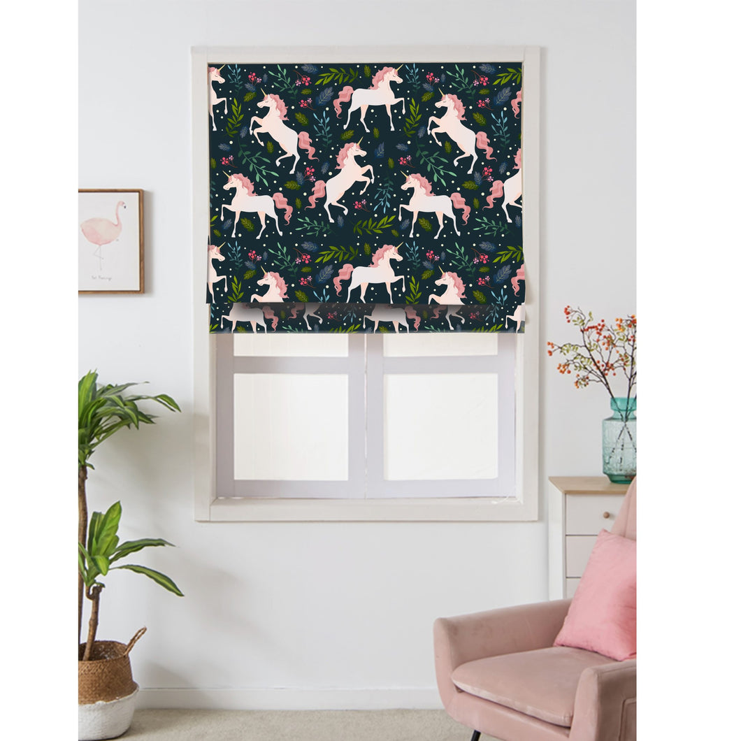Unicorn Pegasus Girl Room Nursery Kid Window Roman Shade