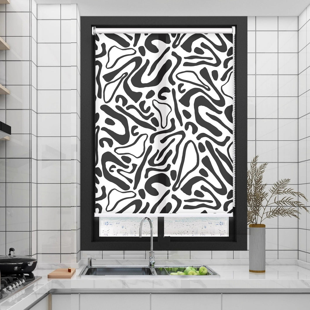 Abstract Zebra Modern  Black and White Window Roller Shade