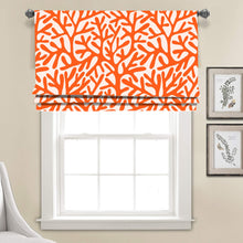 Load image into Gallery viewer, Coral Reef Orange Algae Branches Faux Roman Shade Valance
