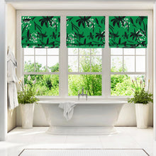 Load image into Gallery viewer, Green Jungle Bloom Tropical Noir Window Roman Shade
