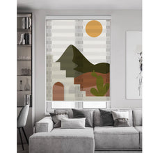 Load image into Gallery viewer, Terra Minimalist Vista Window Zebra Roller Shades with Valance
