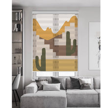 Load image into Gallery viewer, Mid Century Desert Boho Cactus Window Zebra Roller Shades with Valance
