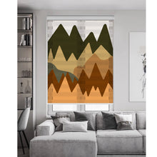 Load image into Gallery viewer, Abstract Boho Mountain Window Zebra Roller Shades with Valance
