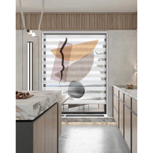 Load image into Gallery viewer, Mid Century Modern Boho Geometric Polygon Window Zebra Roller Shades with Valance
