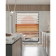 Load image into Gallery viewer, Mid Century Modern Boho Mountain Sunlit Window Zebra Roller Shades with Valance
