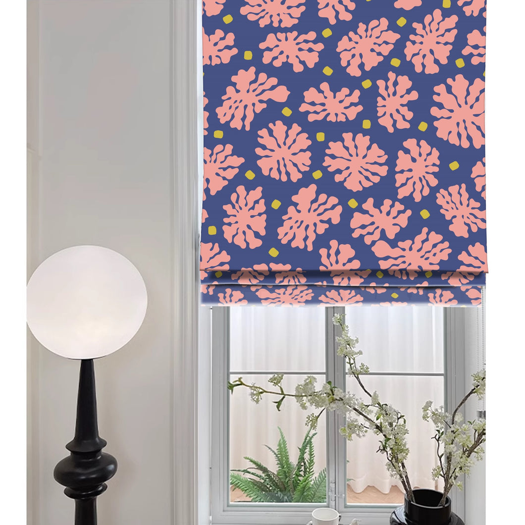 Evening Bloom Natural Art Window Roman Shade