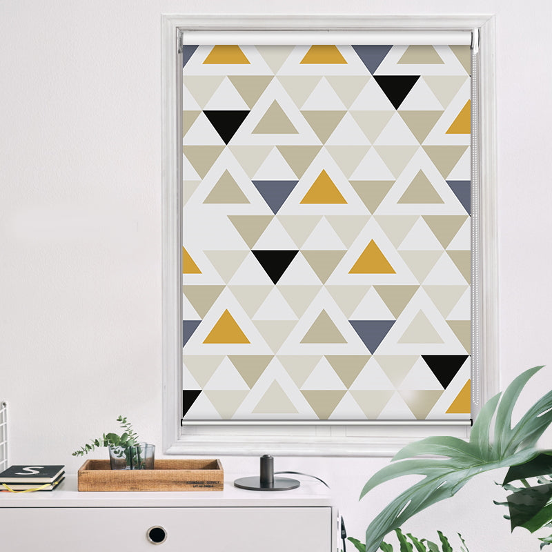 Contemporary Triangle Color Block Geometric Window Roller Shade