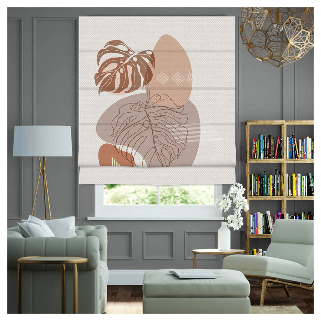 Boho Abstract Pattern Print Roman Shade