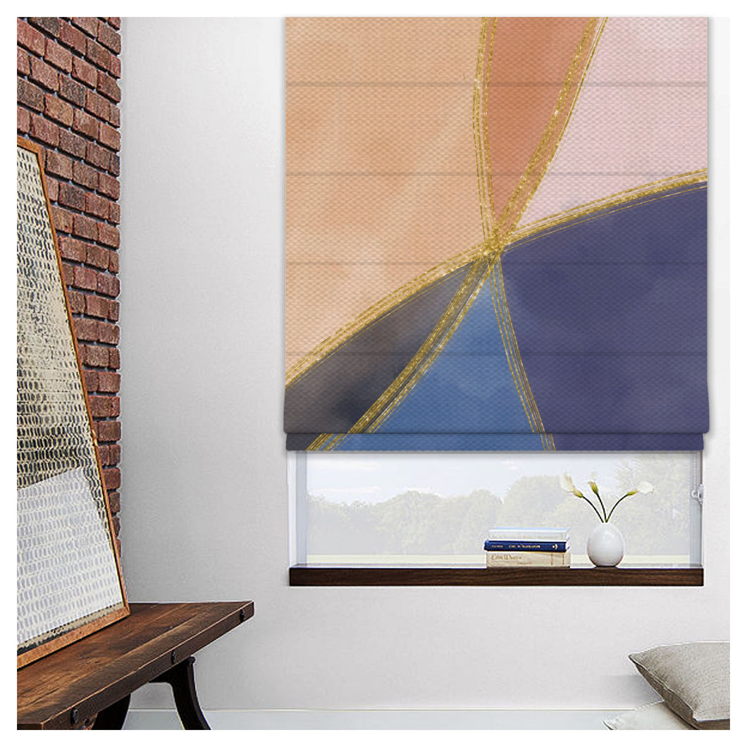 Abstract Watercolor Pattern Print Window Roman Shade