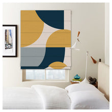 Load image into Gallery viewer, Collage Geometric Bauhaus Style Pattern Print Window Roman Shade
