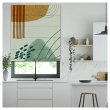 Load image into Gallery viewer, Midcentury Boho Water Color Shapes Window Roman Shade
