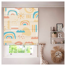 Load image into Gallery viewer, Nursery Rainbow Boho Vibes Window Roman Shade
