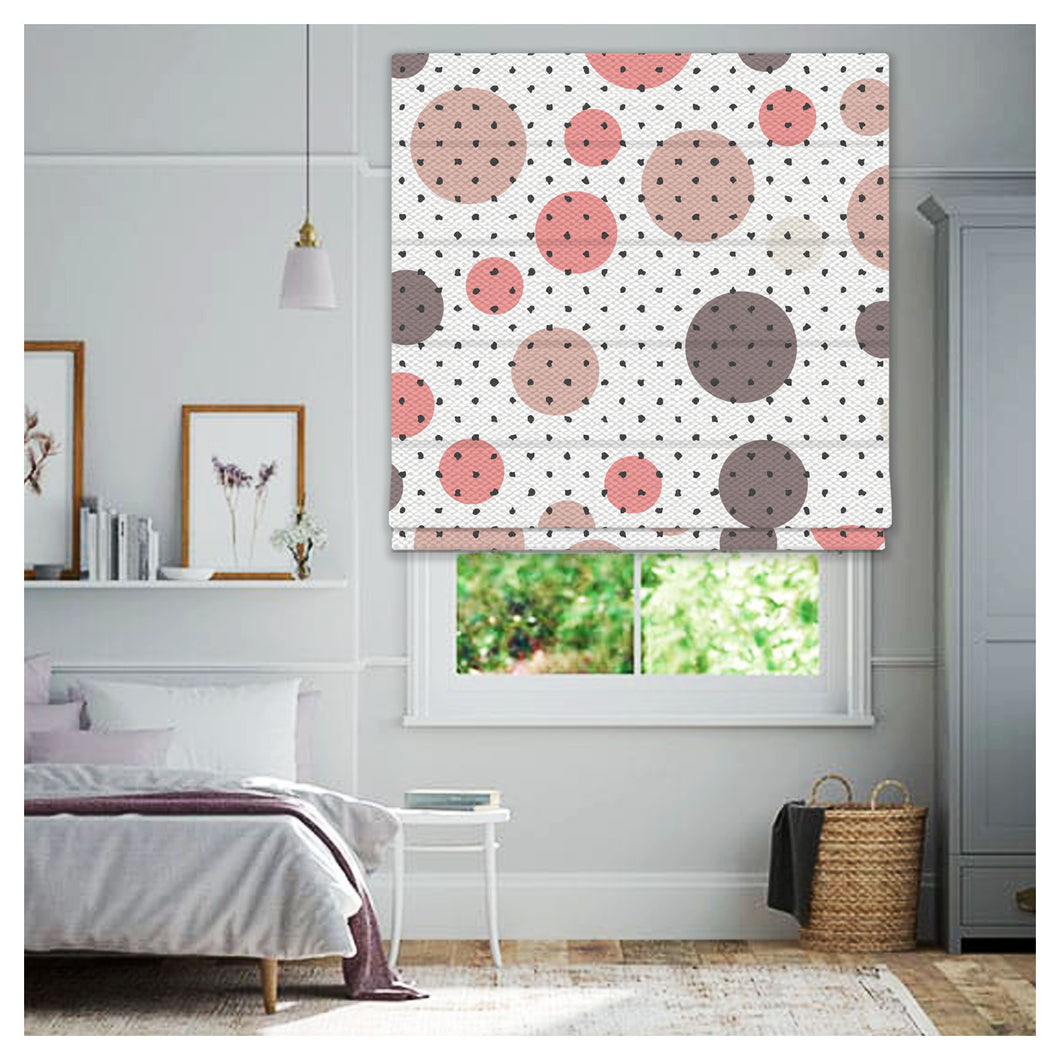 Circle and Dot Combination Window Roman Shade