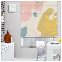 Load image into Gallery viewer, Pastel Boho Tropical Plants Natural Shapes Window Roman Shade
