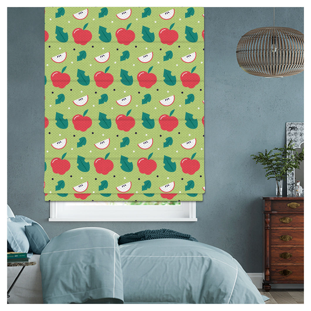 Cute Apple Pattern Print Window Roman Shade