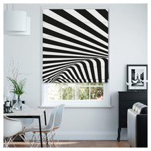 Load image into Gallery viewer, Zebra Black and White Stripes Window Roman Shade

