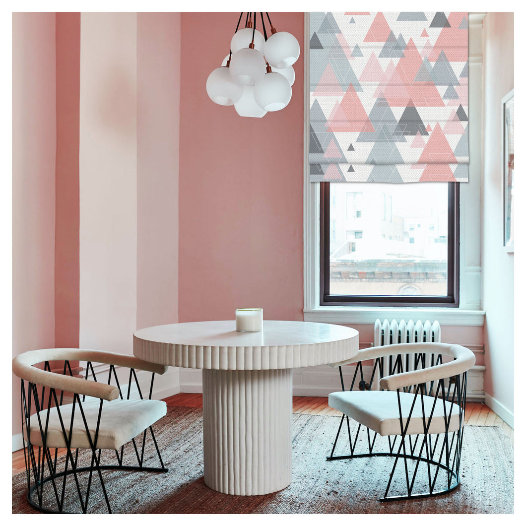 Pink Triangle Scandinavian Window Roman Shade