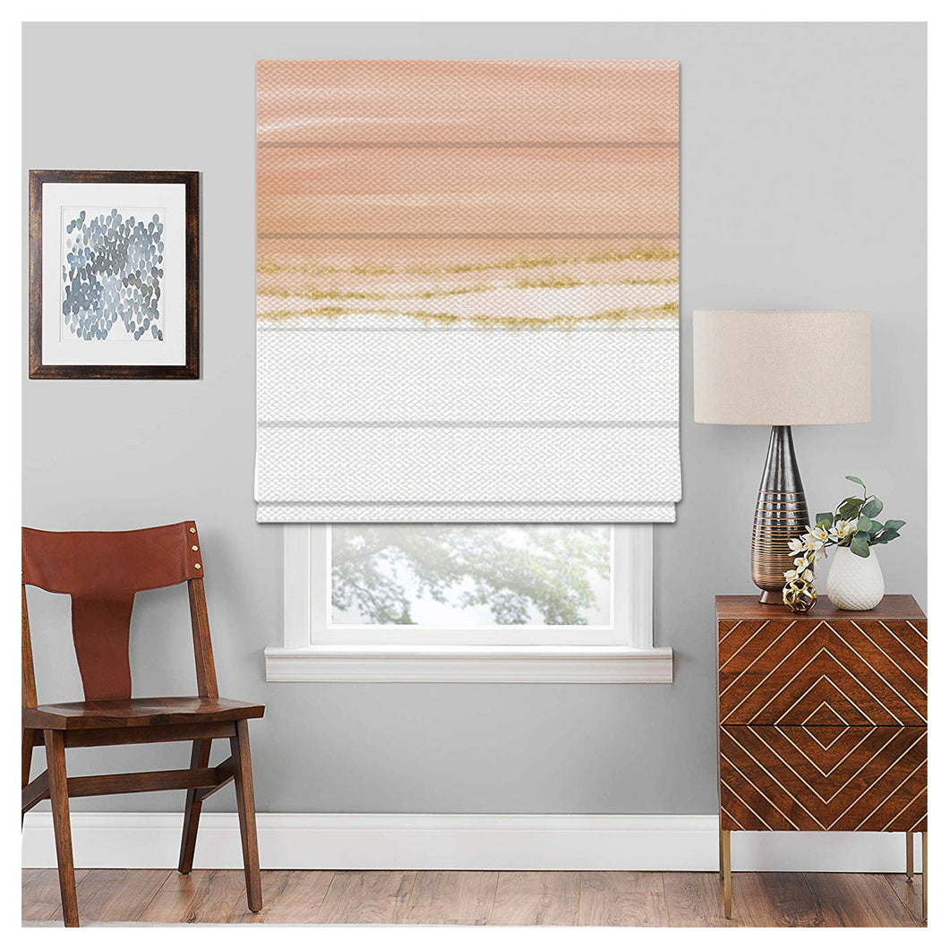 Neutral Watercolor Pattern Print Window Roman Shade