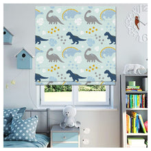 Load image into Gallery viewer, Dinosaur Cartoon Nursery Pattern Print Window Roman Shade
