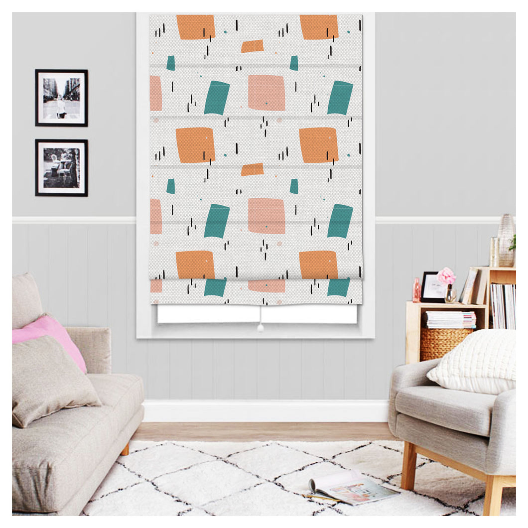 Pastel Geometric Confetti Roman Shade