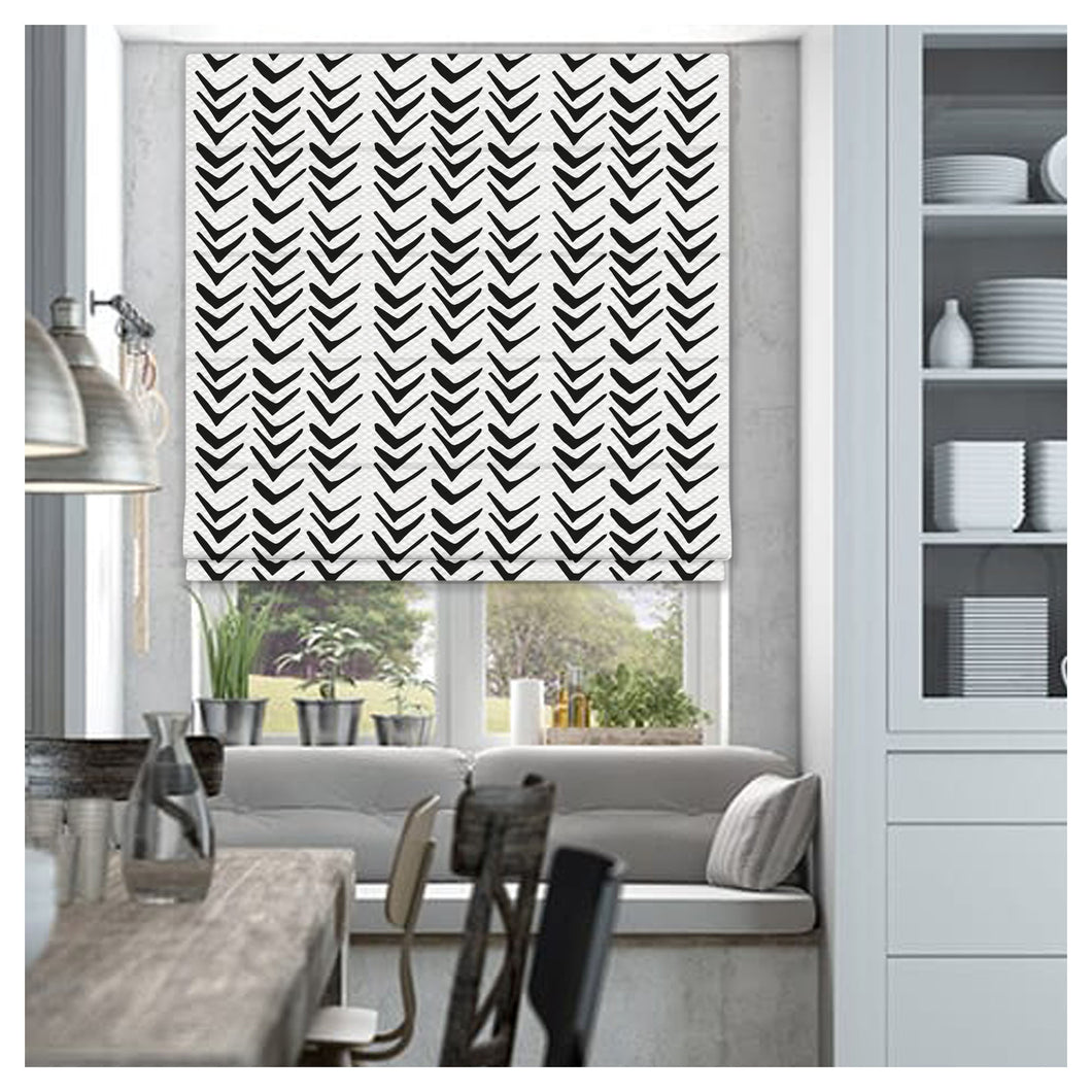 Black and White Seamless Pattern Window Roman Shade