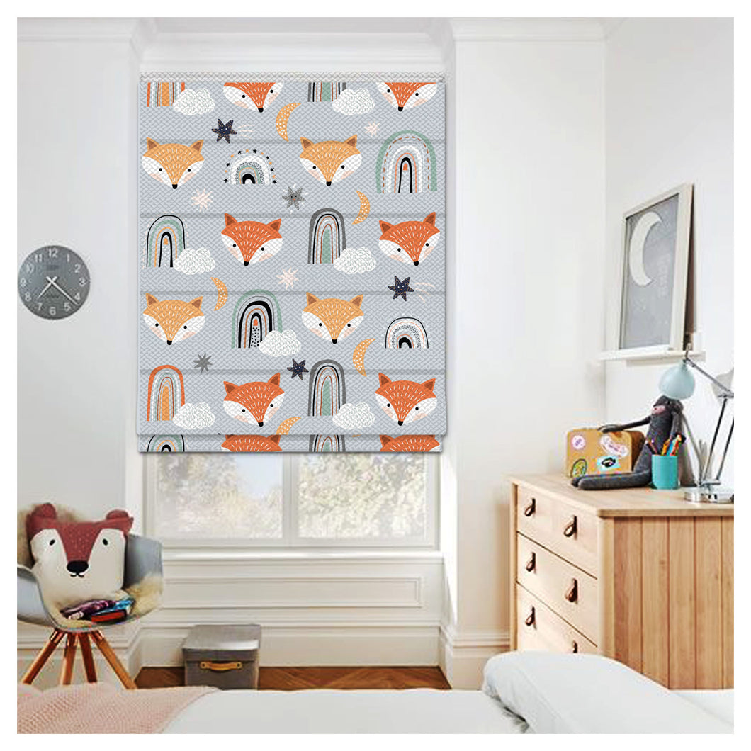 Children Seamless Foxes Pattern Print Window Roman Shade