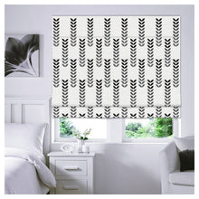 Load image into Gallery viewer, Black and White Scandinavian Leaf Window Roman Shade
