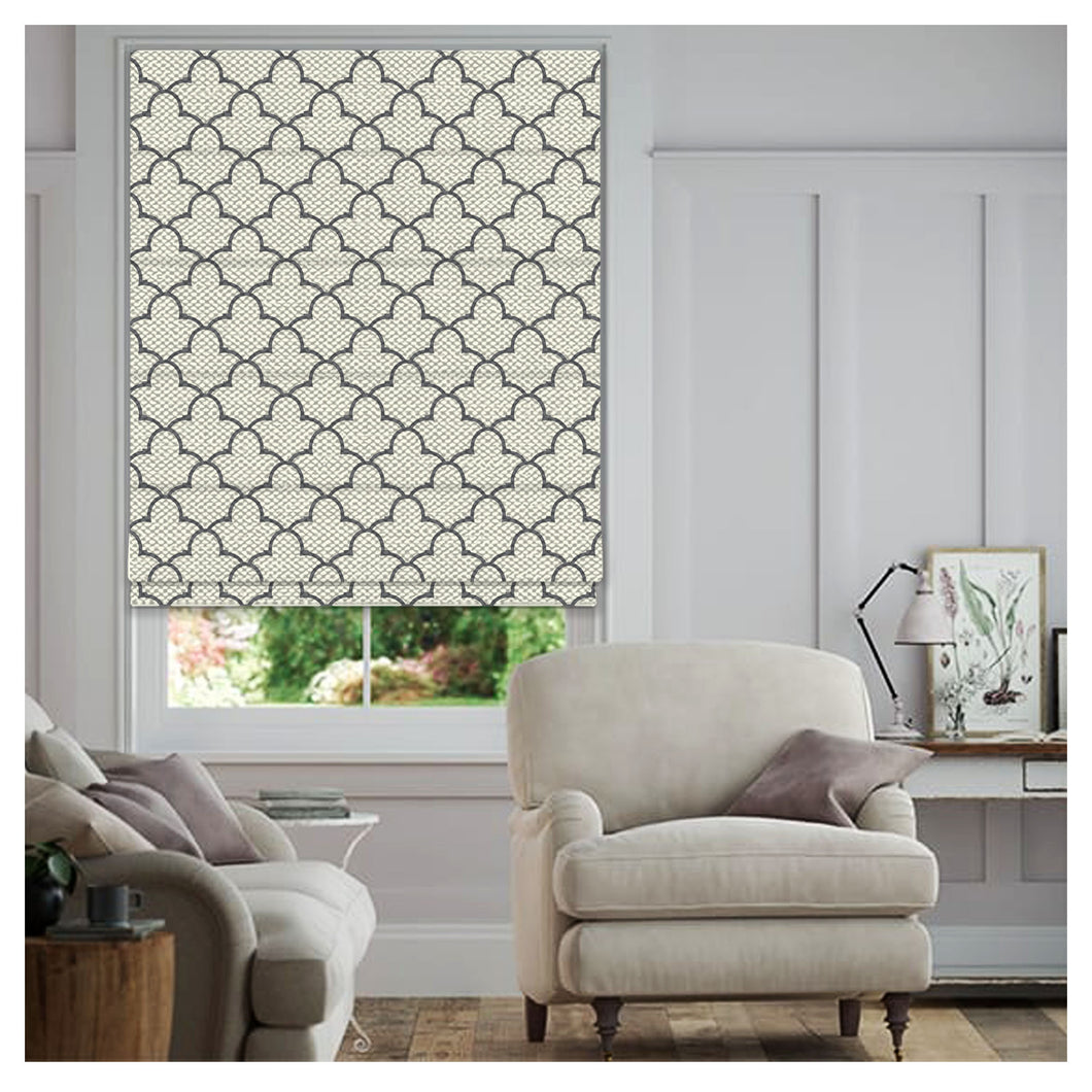 Geometric Classic Pattern Print Window Roman Shade