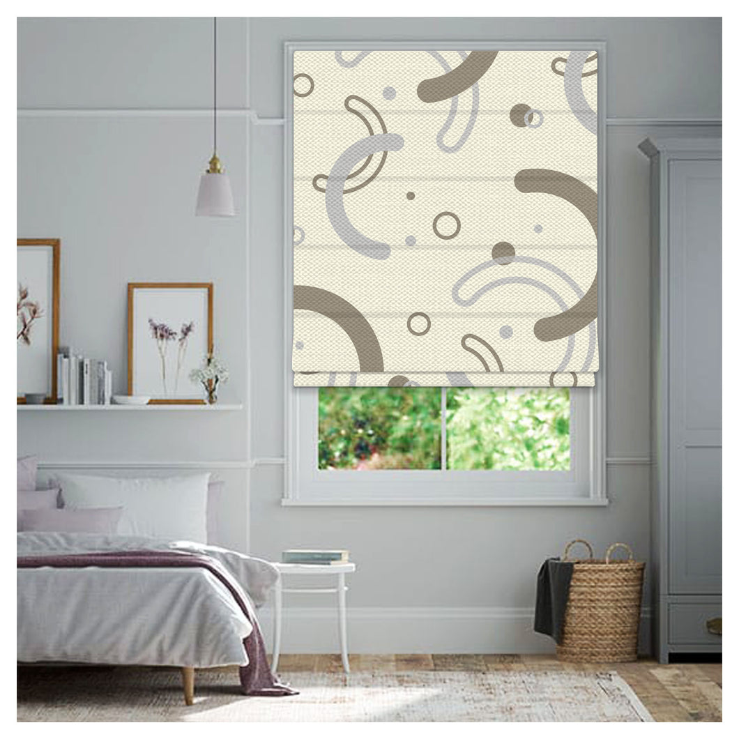 Memphis Style Pattern Print Window Roman Shade