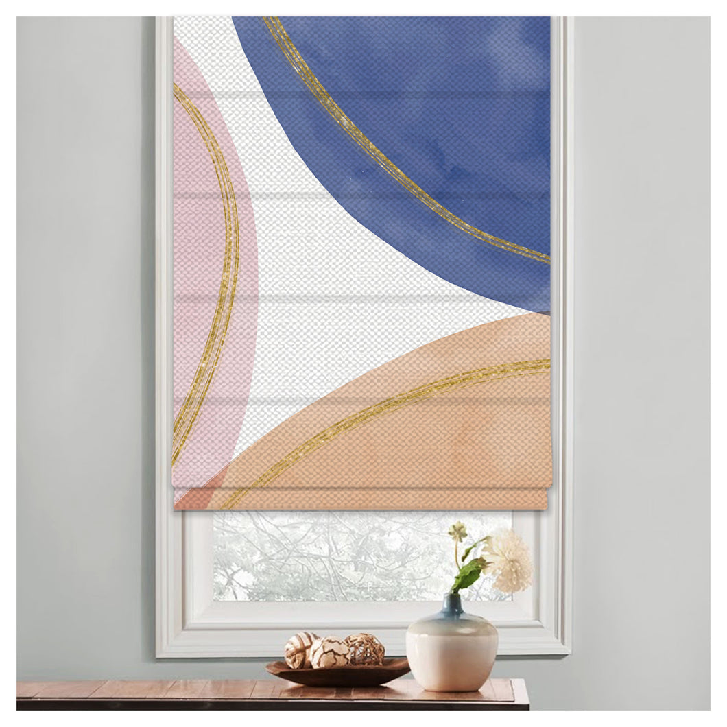 Pastel 3 Tones Boho Watercolor Window Roman Shade