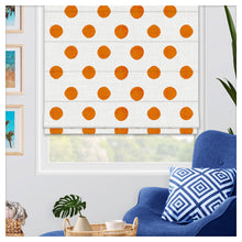 Load image into Gallery viewer, Watercolor Orange Polka Dots Pattern Scandinavian Print Window Roman Shade
