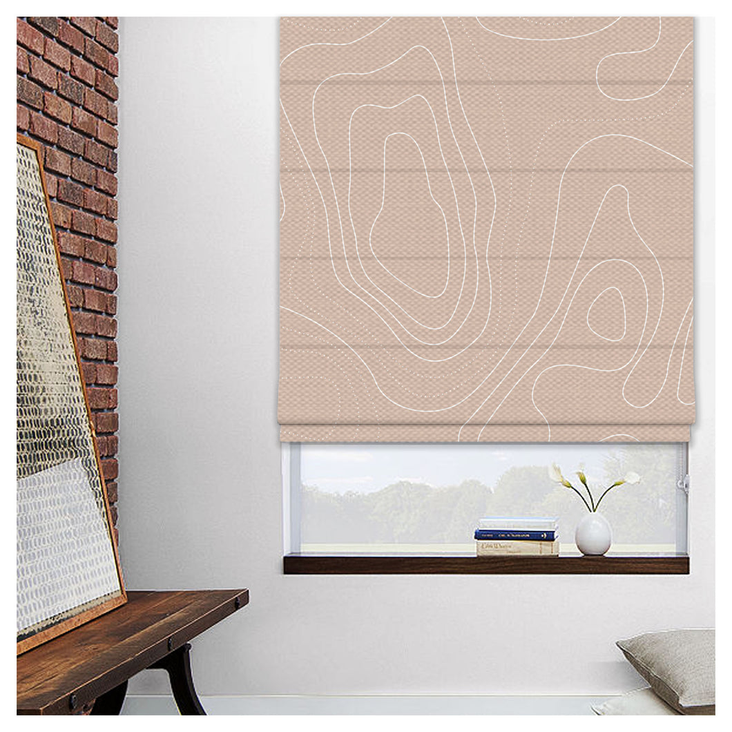 Subtle Lines Neutral Tone Window Roman Shade