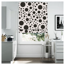 Load image into Gallery viewer, Black and White Polka Dot Window Roman Shade
