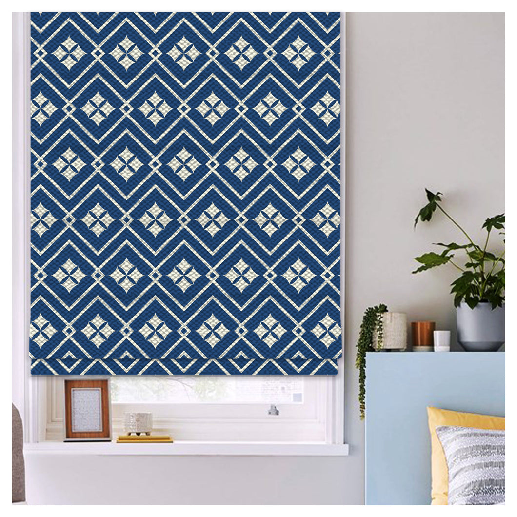 Geometric Classic Pattern Print Window Roman Shade