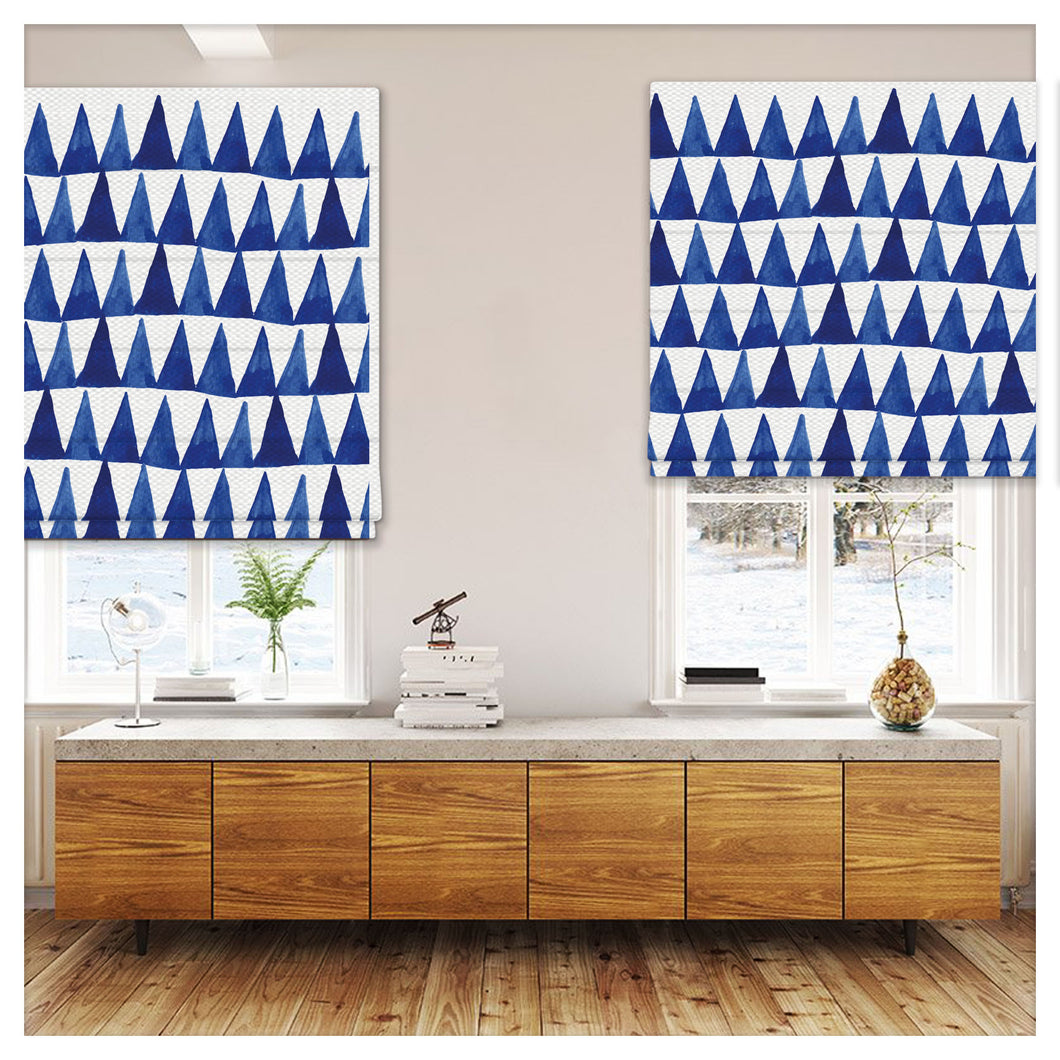 Watercolor Triangle Pattern Scandinavian Print Window Roman Shade