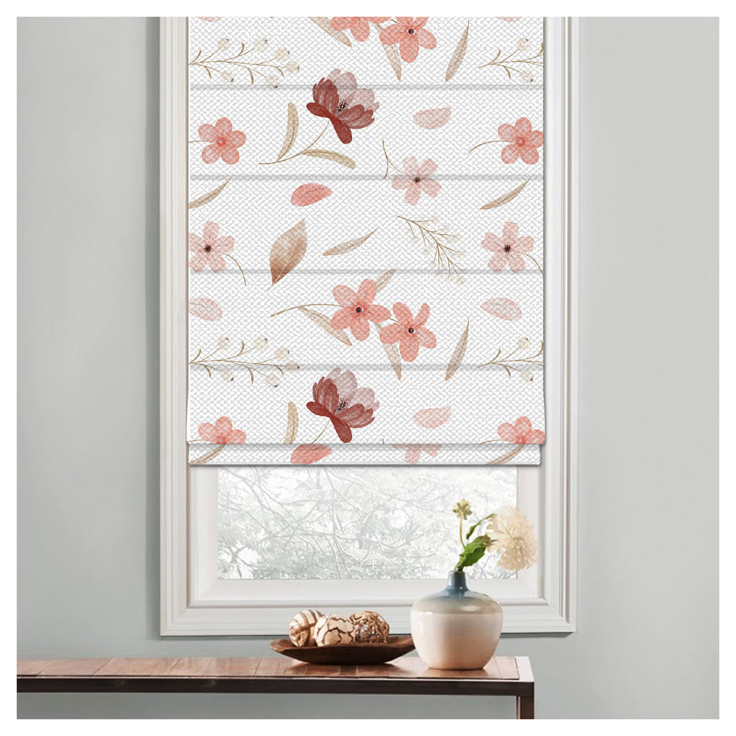 Watercolor Floral Pattern Print Window Roman Shade